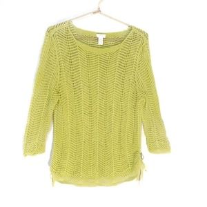 Chico's Neon Mesh Knit Sweater Size 2 should be a size 1 .